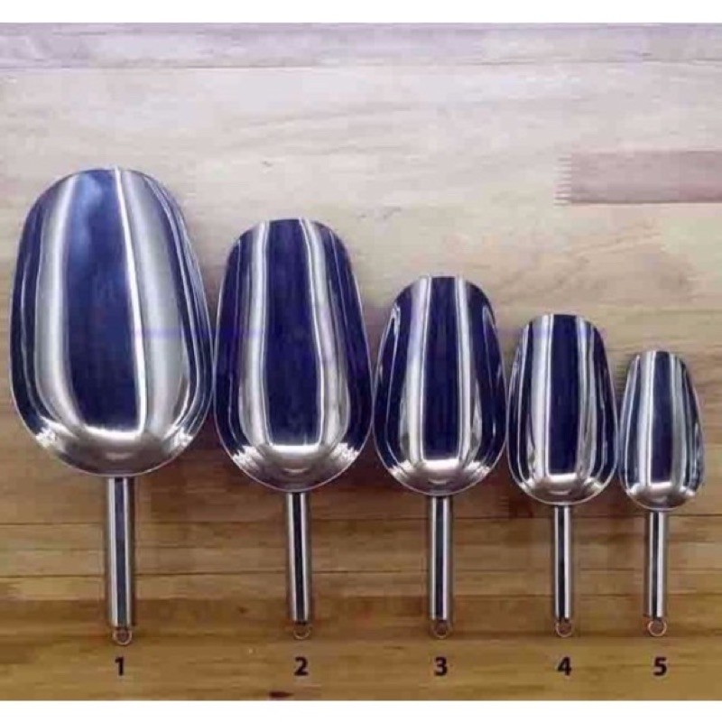 Muỗng , xẻng xúc đá ,Súc hạt 100 % inox