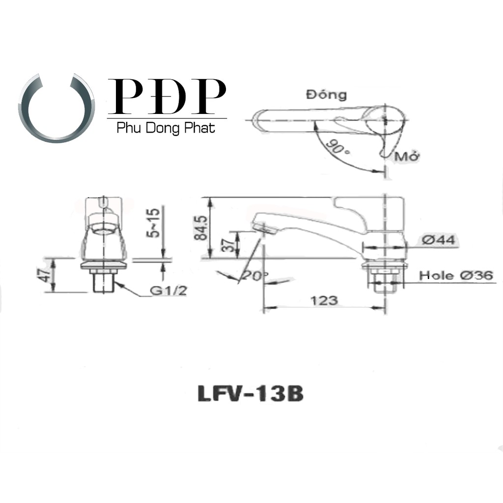 Vòi chậu lavabo nước lạnh Inax LFV-13B hàng Chính Hãng