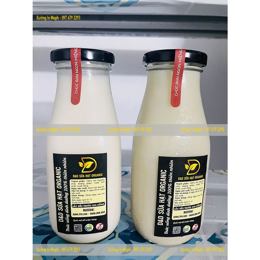 Tem Niêm Phong Nắp Chai Tem Thank You Dán Đồ Uống Sữa Hạt Trà Sữa Nước Ép - Xưởng In Bunny