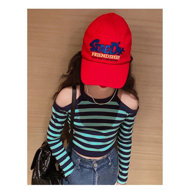 Gmn Set Áo Thun Tay Dài Hở Vai Phối Quần Jean Rách Thời Trang Mùa Thu Cho Bé Gái