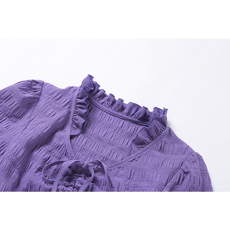 Đầm Ngắn Tay Cổ Chữ V Dáng Rộng Thời Trang Dành Cho Nữ