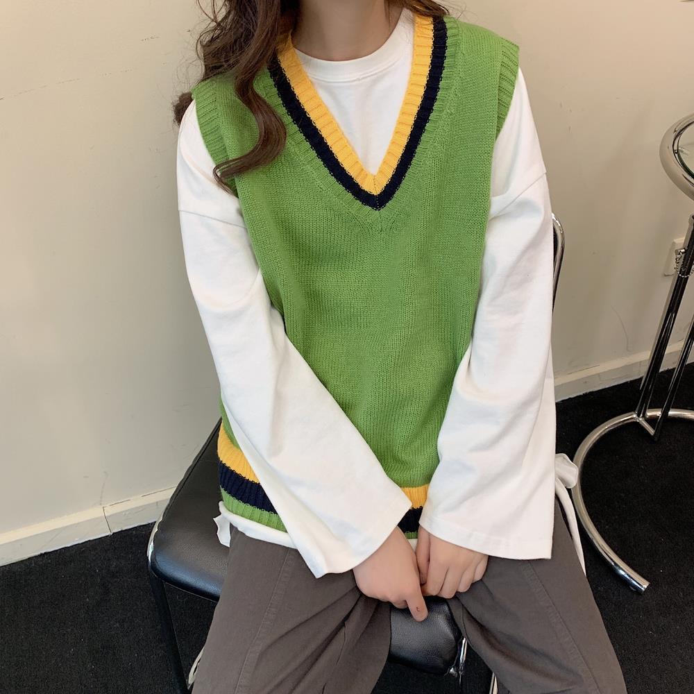 Áo Gile Sweater Dáng Rộng Không Tay Phong Cách Hàn Quốc Dành Cho Nữ | BigBuy360 - bigbuy360.vn