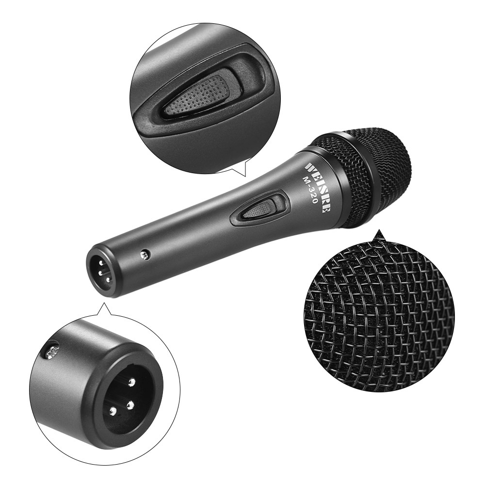 Micro Cầm Tay 16ft Xlr-To-1 / 4 "Có Dây Cáp Tháo Gỡ Chuyên Nghiệp