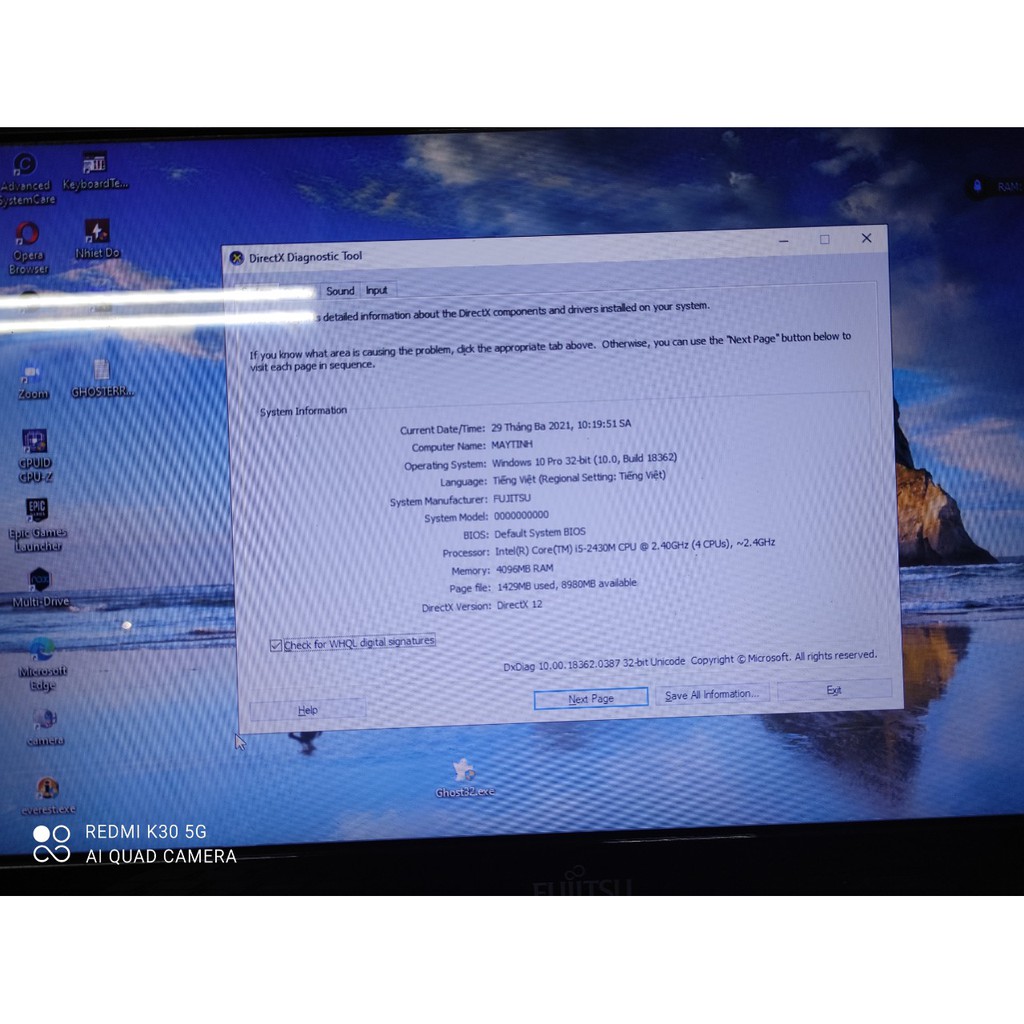 Laptop Fujitsu , chíp i5  ram 4G  màn hình 14 inch . Máy của Japan rất bền cấu hình cao đủ để xử lý mọi công việc