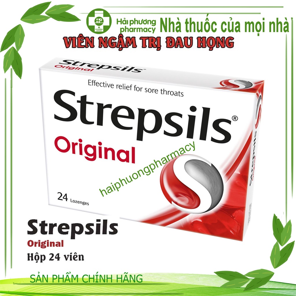 Viên ngậm ho Strepsil Original 24 viên vị hương dâu
