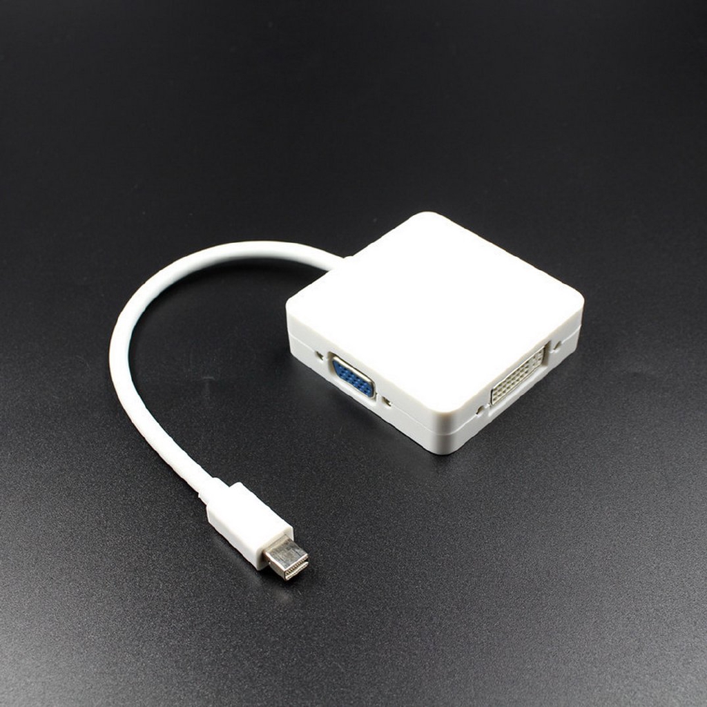 【PS】3In1 Mini Displayport Dp Thunderbolt To Dvi Vga Hdmi Adapter Cable For Macbook