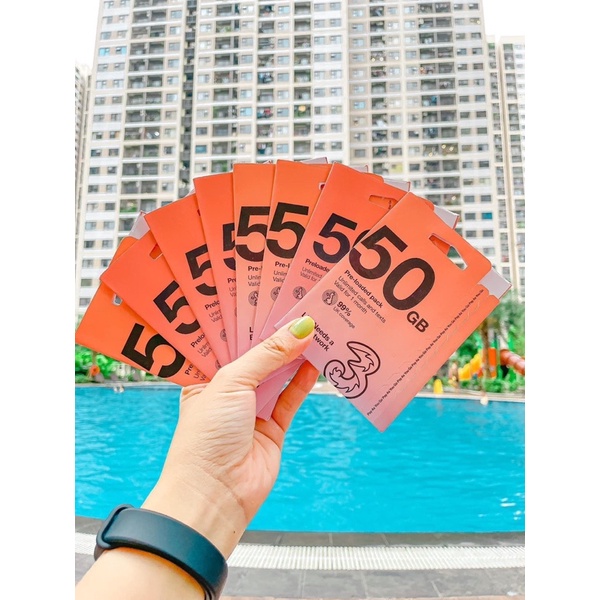 SIM ĐI CHÂU ÂU THREE 30 ngay 12GB- Sim 4G du lịch giá rẻ