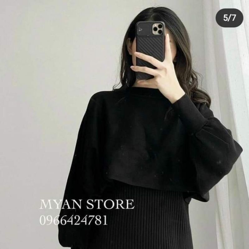 Đầm thun gân + áo