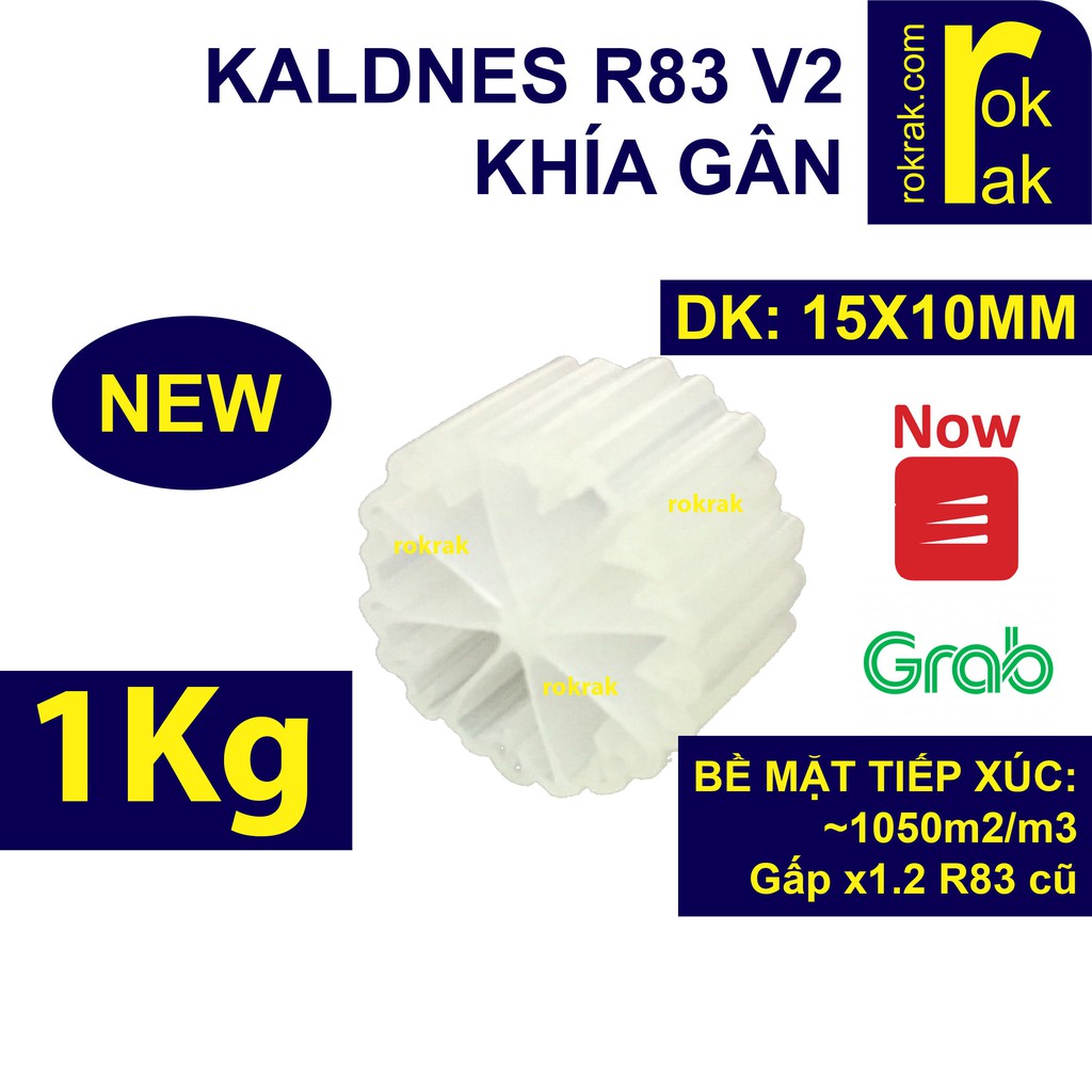 Xả Kho- Kaldnes (kanet) khía R83 v2 - gói 1Kg hạt lọc vi sinh hồ cá