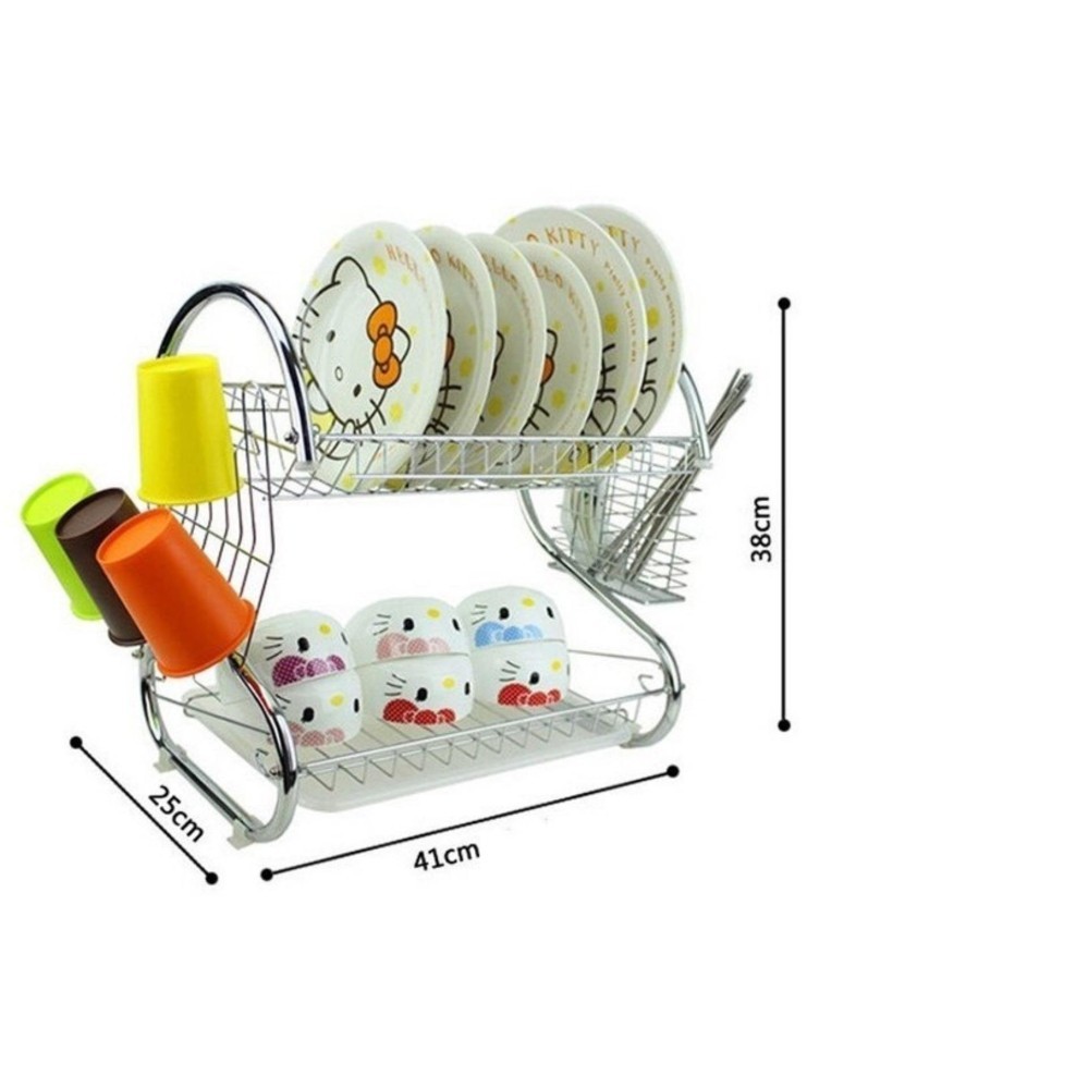 Giá up bát đĩa cốc và để đồ nhà bếp 2 tầng TI849