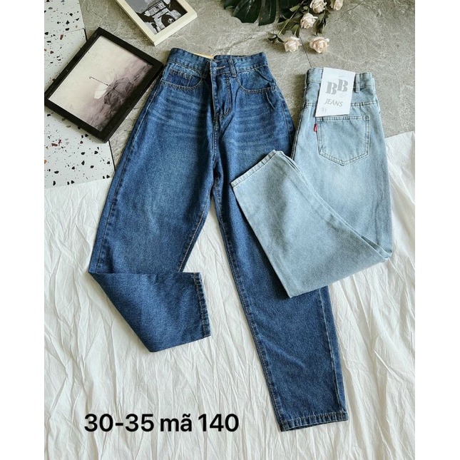 Quần Baggy Jean Nữ Lưng Cao Size Đại Đến 80Kg Màu Xanh Đậm Và Xanh Nhạt. #140. Hàng VNXK