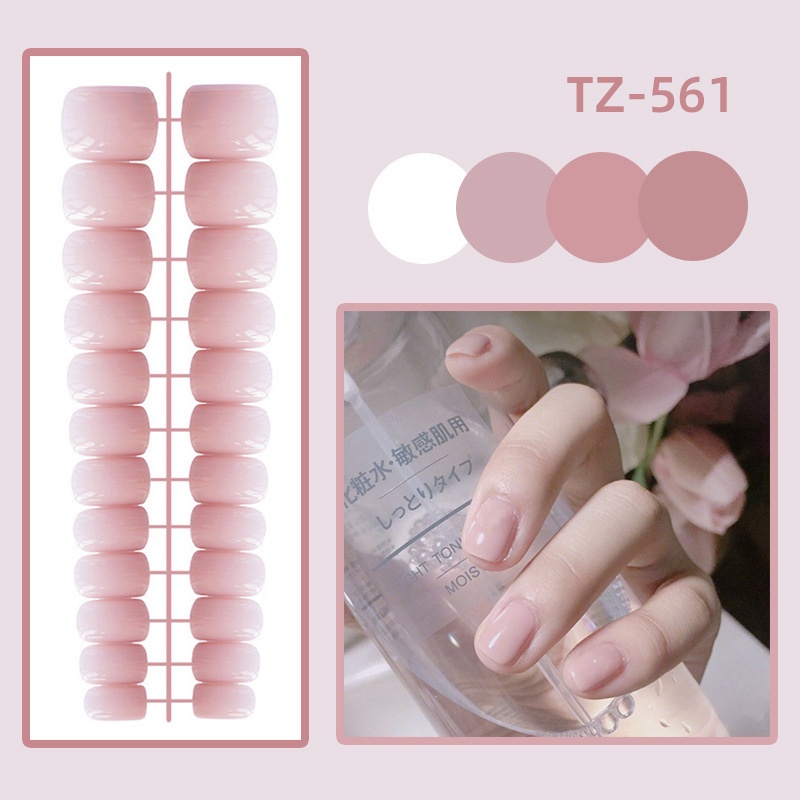 Set 24 Móng Tay Giả Màu Sắc Đơn Giản Có Thể Tái Sử Dụng Móng Giả Móng Giả Dài