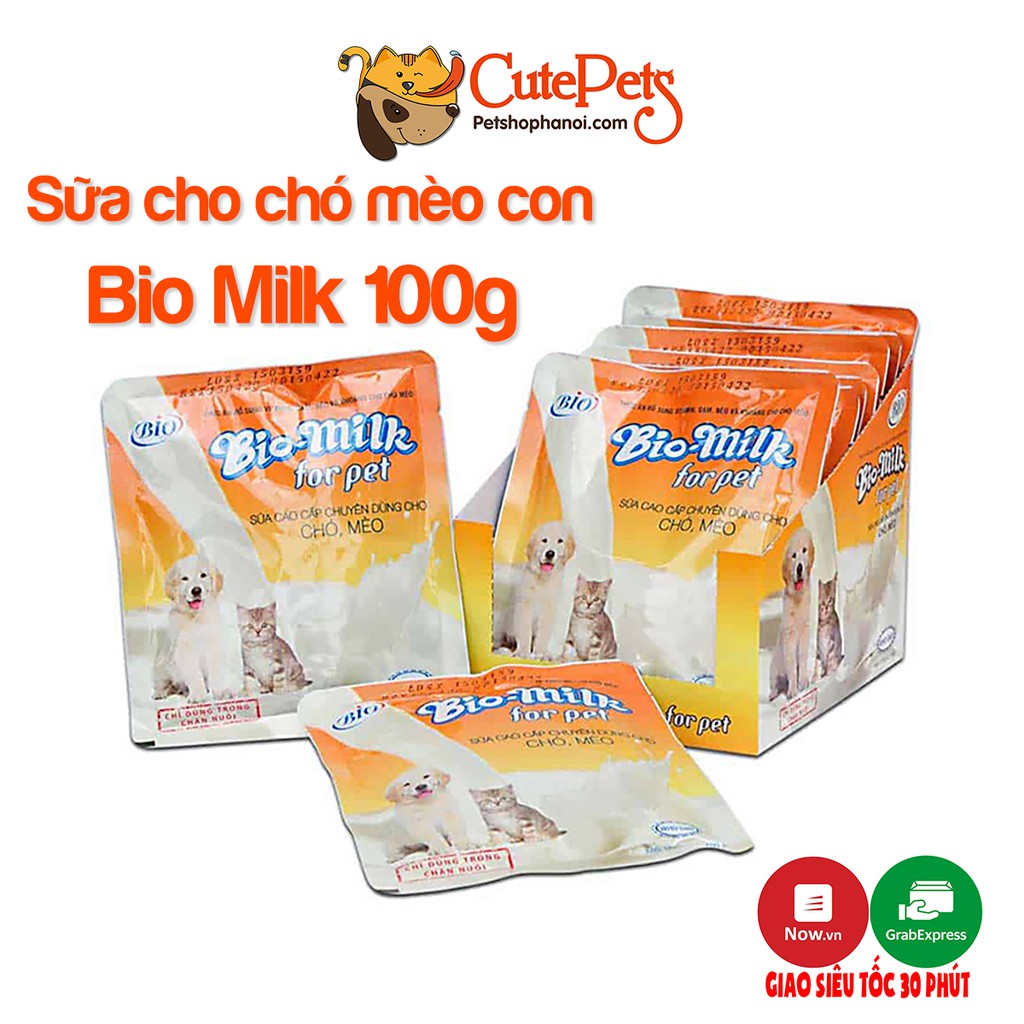 Sữa cho chó mèo Bio Milk 100g Sữa bột dinh dưỡng cho thú cưng - CutePets Phụ kiện chó mèo Pet shop Hà Nội
