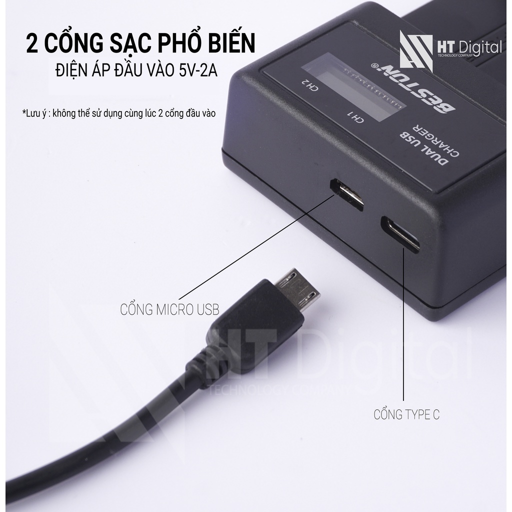 Dock sạc + 2 pin Sony NP-FZ100 Beston dùng cho máy ảnh SONY A7M3 A7RM3 A9 A7III, A7r III, A9