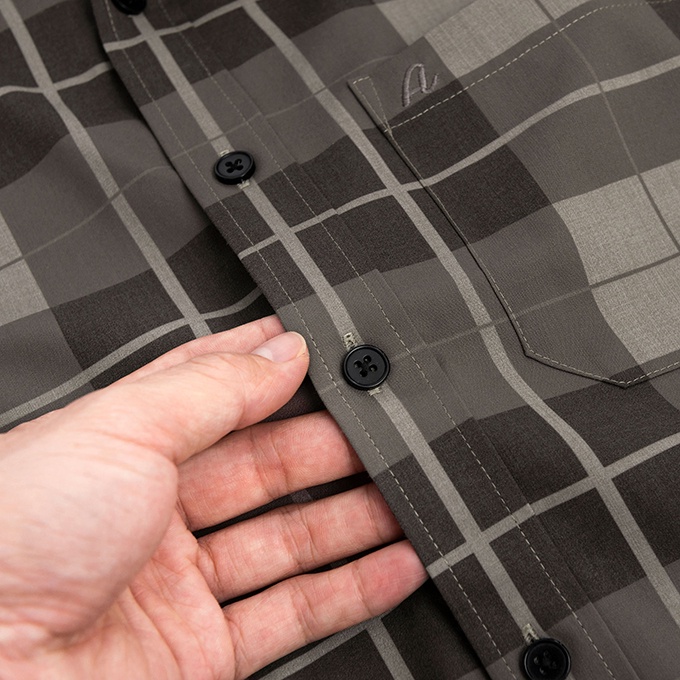 Áo Sơ Mi Nam Trung Niên Công Sở Anton Somianton Dài Tay Màu Nâu Vải Sợi Tre Kẻ Caro - AC135