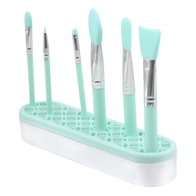 Hộp Đựng Cọ Trang Điểm Bằng Silicon Họa Tiết Hoa Ốp