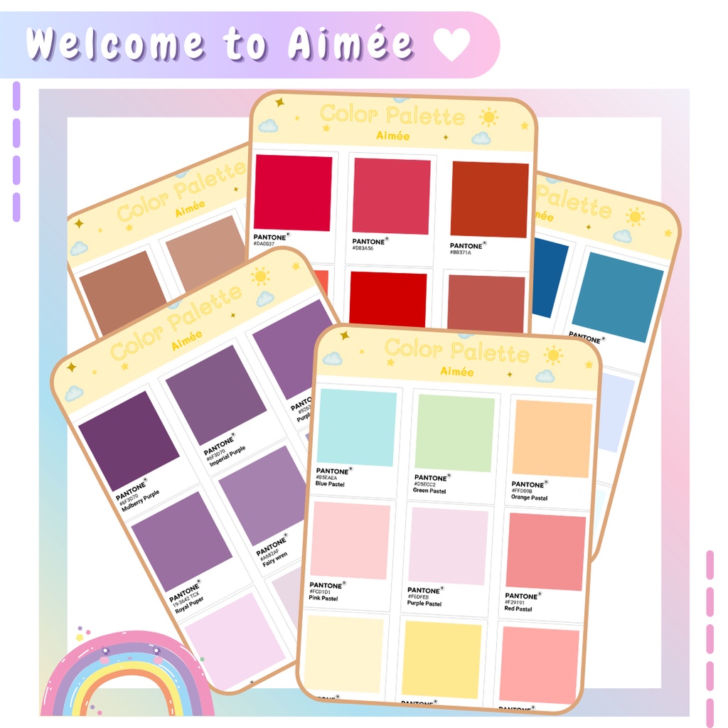 Sticker color palette trang trí bullet journal | Aimée
