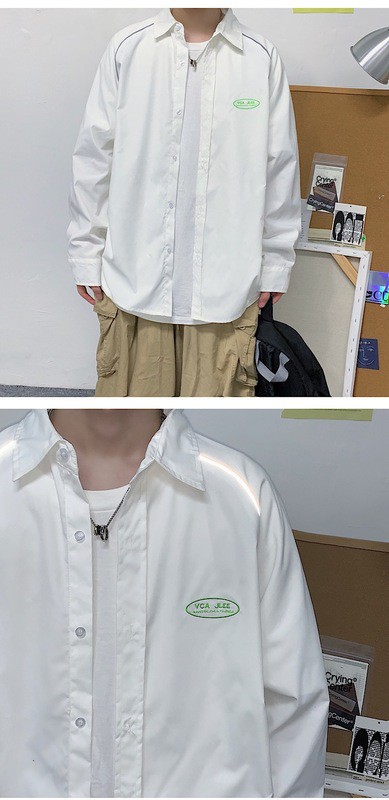 Recommended Long sleeve tops Men's clothing Korean shirts Simple High-quality long sleeve Cool