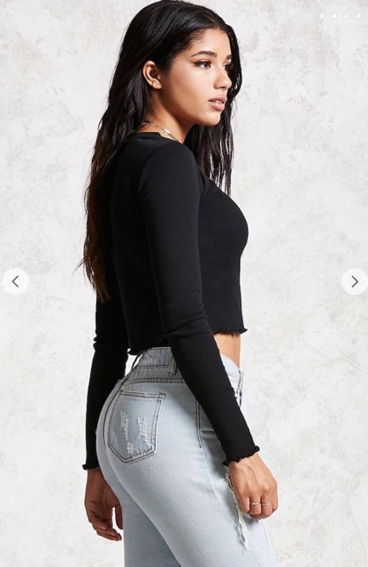 Crop tay dài lượn sóng F21 xuất xịn
