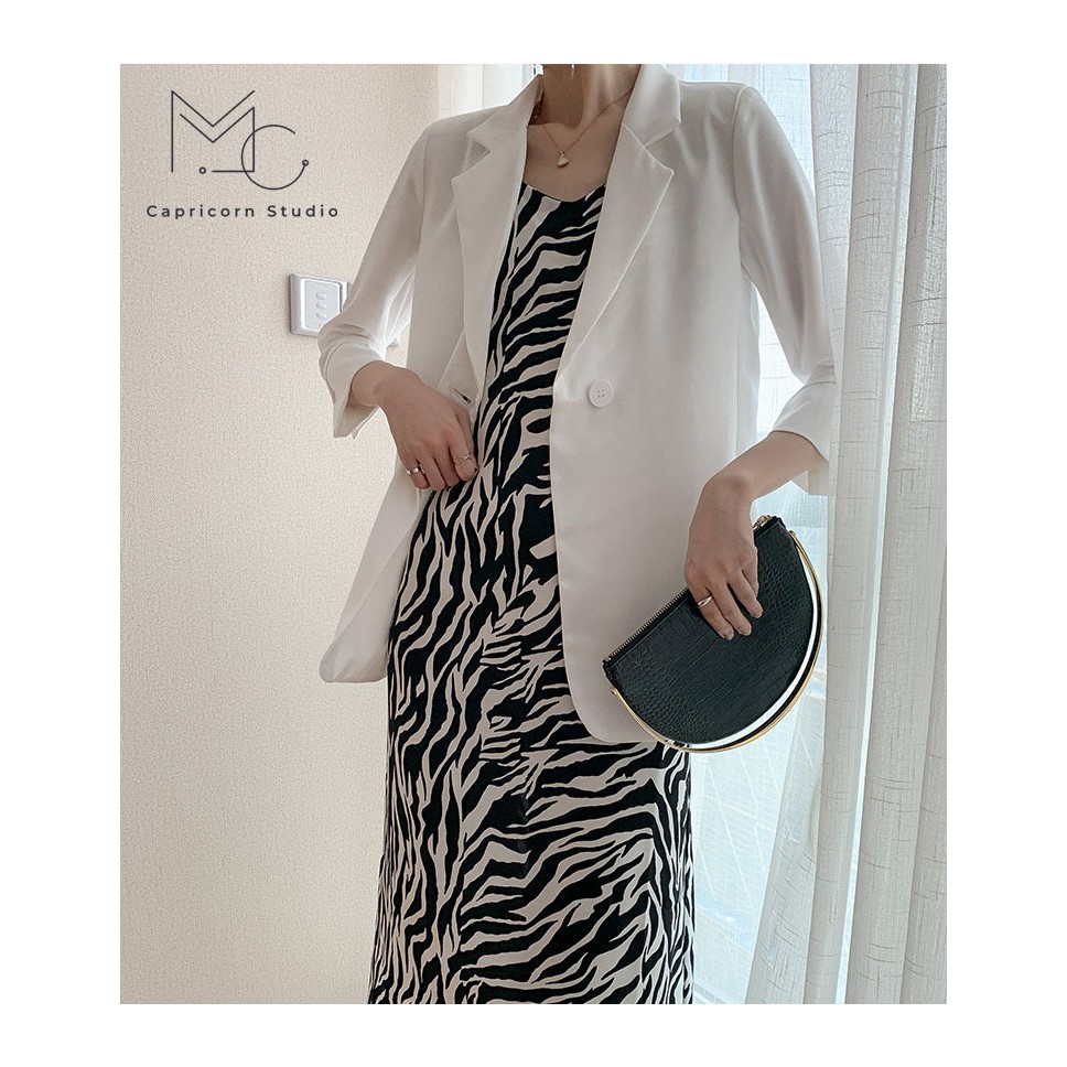 Váy dây mùa hè Sexy Sling Dress hoạ tiết ngựa vằn nhẹ nhàng phong cách Ulzzang có bigsize