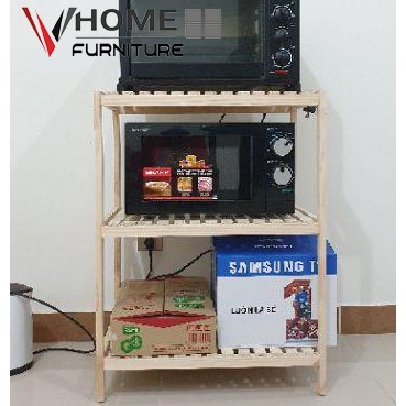 Kệ Để Lò Vi Sóng Đa Năng Gỗ Thông 3 Tầng VHOME Furniture Oven Rack 3F Nội Thất Lắp Ráp | BigBuy360 - bigbuy360.vn