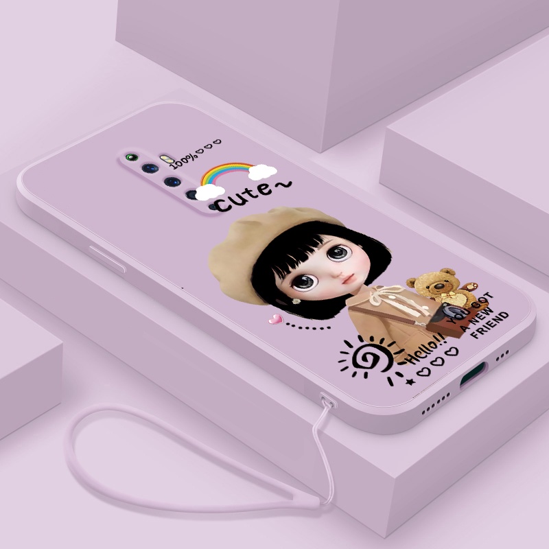 Ốp Điện Thoại tpu Dẻo Họa Tiết Cô Gái Đội Nón Beret Cho oppo RENO 2 RENO Z RENO 3 RENO 3Pro RENO 2F