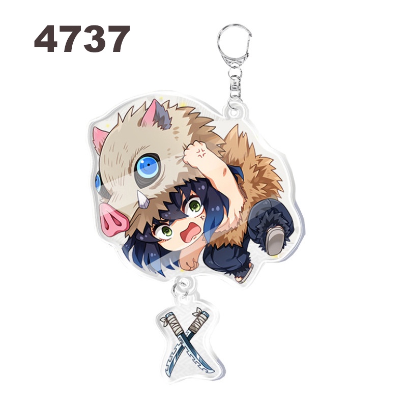 Móc Chìa Khóa acrylic Hình demon slayer tanjirou nezuko zenitsu inosuke