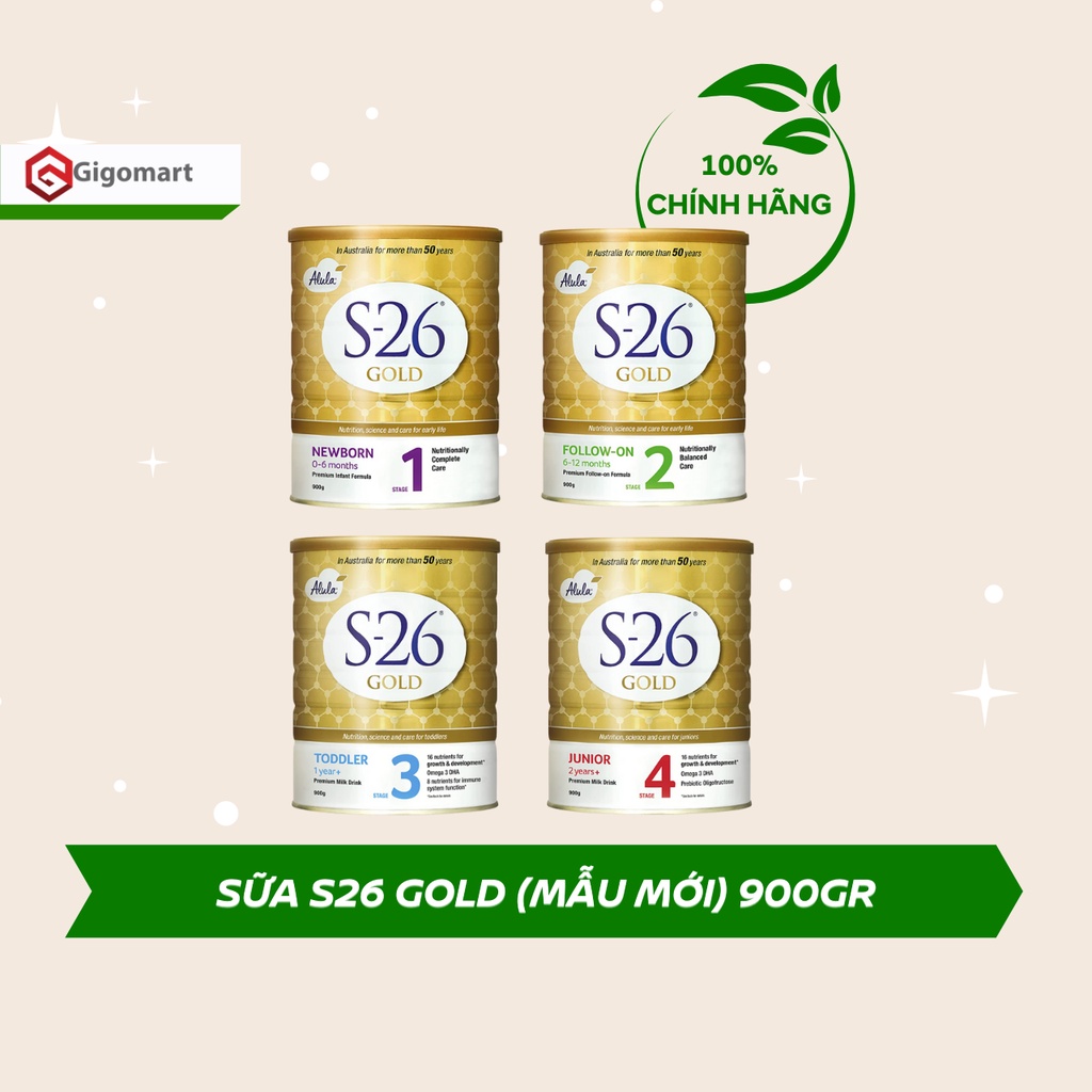 Sữa S26 Gold nội địa Úc đủ số (mẫu mới) lon 900gr