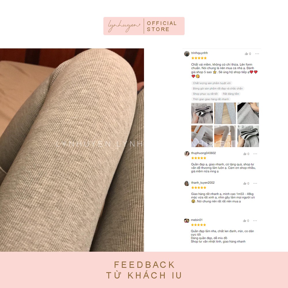 Quần Legging Nữ Dài Nâng Mông Cạp Cao Lynhuyen 3 Màu Q005