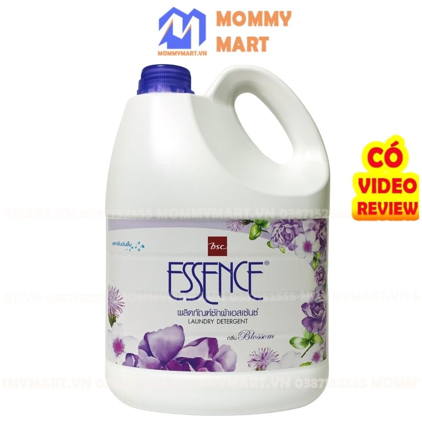 Nước giặt xả ESSENCE 3500ml Thái Lan 2 trong 1, hương hoa thơm mát loại cao cấp dùng tiết kiệm giặt sạch thơm Mom