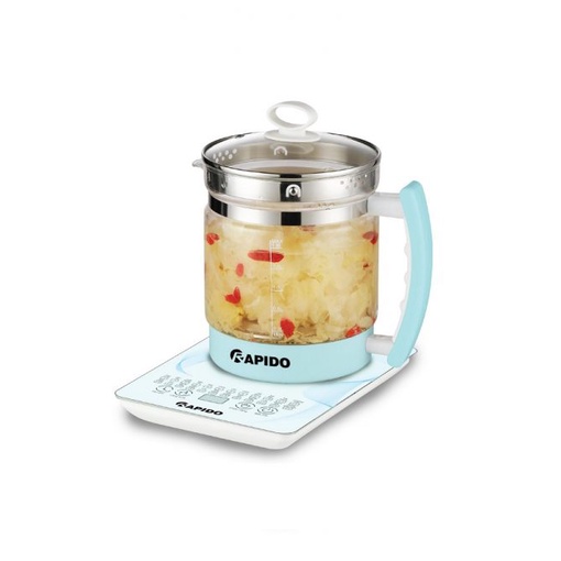 Ấm điện đa năng thủy tinh 1.8L - 10 chức năng-Hàng chính hãng-Rapido Ferroli