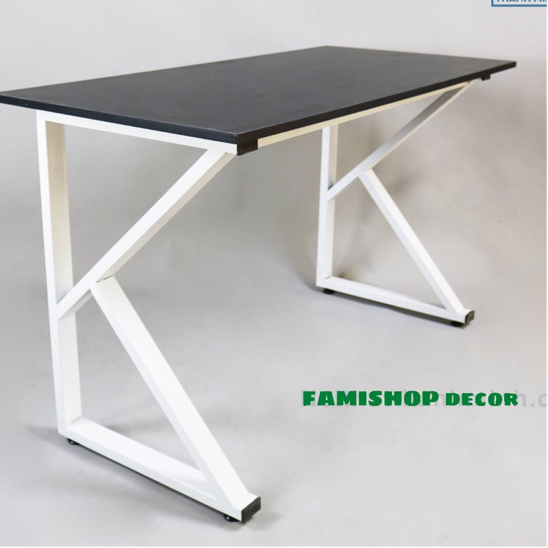 Bàn chân chữ K làm việc,bàn học,thông minh,chân sắt,gấp gọn,kèm kệ sách FAMI – 019