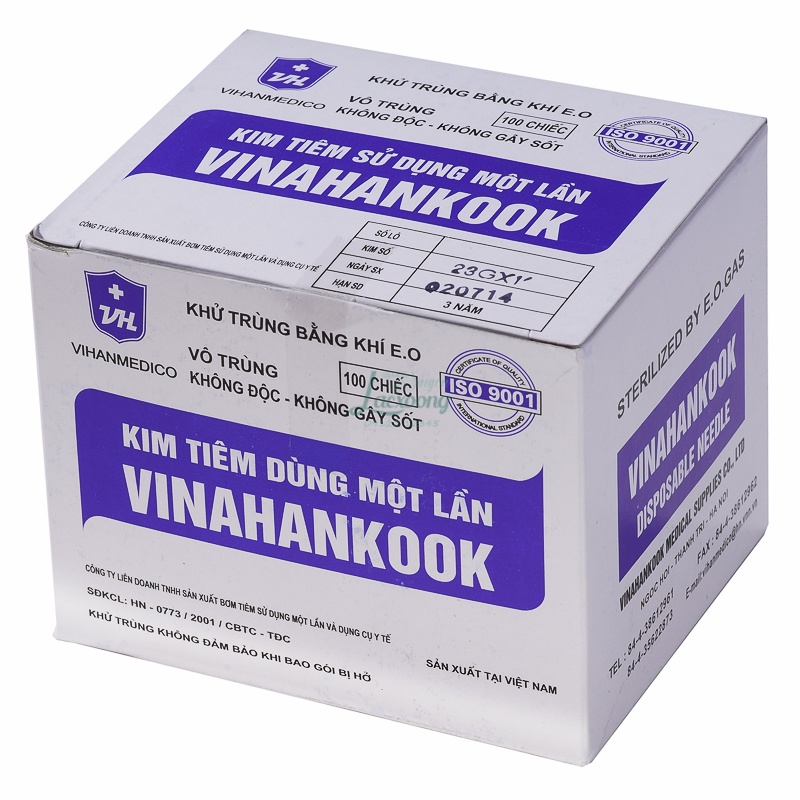 Đầu kim Vinahankook các số từ 18G đến 26G hộp 100 cái