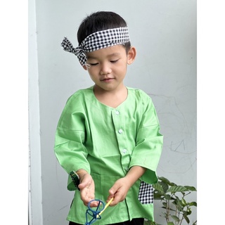 Bộ Bà Ba Màu Xanh Chuối Mới (Tặng kèm Khăn rằn)