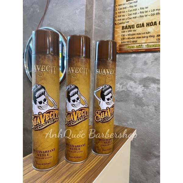 Gôm Xịt Tóc Suavecito 400ml, Keo Xịt Tóc Giữ Nếp Lâu Suavecito Hàng Chính Hãng