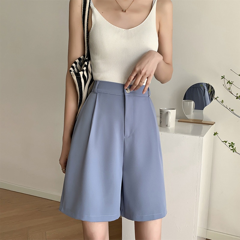 Quần Short Nữ Ống Rộng Lưng Cao Màu Sắc Thời Trang