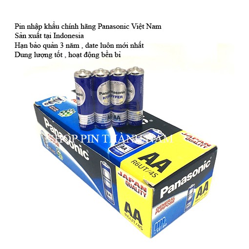 Hộp 60 viên pin AA Panasonic tiểu xanh 1,5V R6UT/4S chính hãng