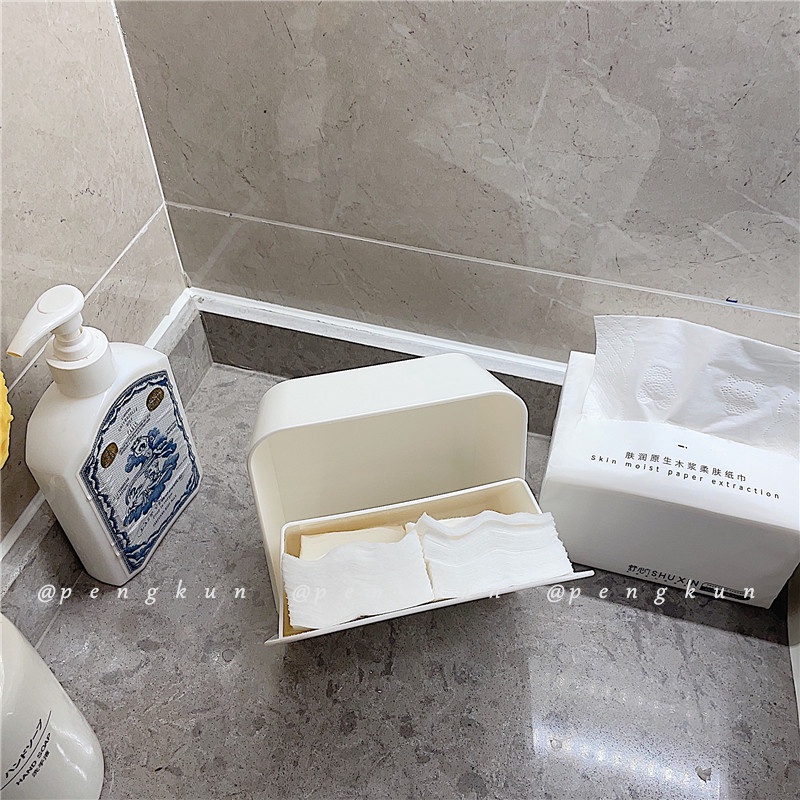 Hộp Đựng Tăm Bông cotton Nắp Lật Chống Bụi Thiết Kế Đơn Giản Đa Năng