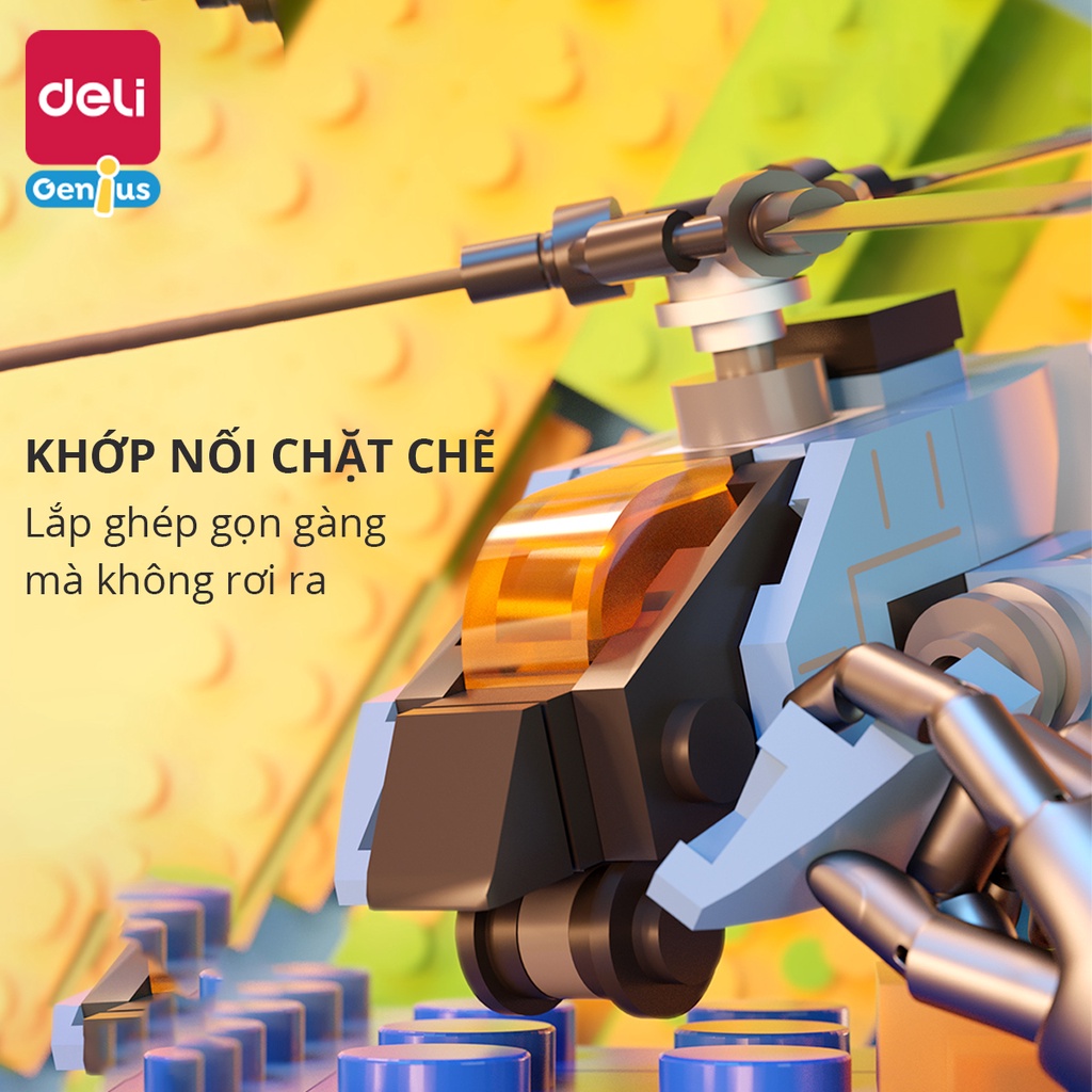 Bộ Đồ Chơi Xếp Hình Deli Cho Bé - 1 Hộp Mô Hình Lắp Ráp Khủng Long, Xe Đua, Đội Quân, Xe Tăng Cho Bé Từ 6 Tuổi