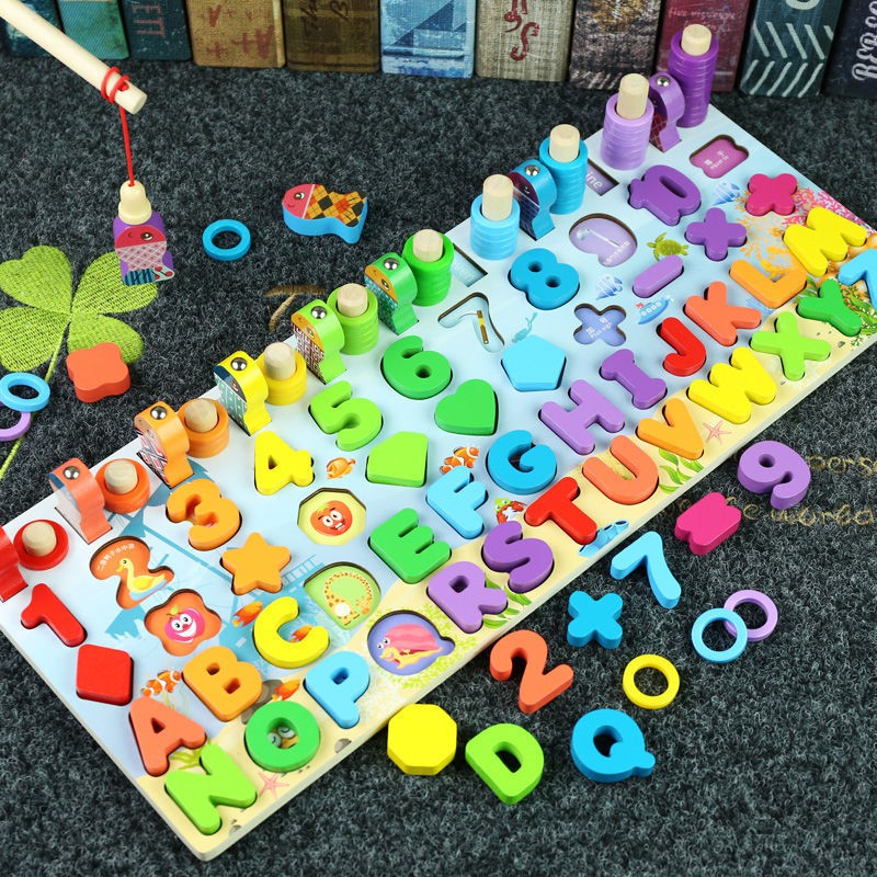 ✟✣Đồ chơi trẻ em khối xây dựng số 1- 2-3 tuổi bé 5-6 lắp ráp câu đố xếp hình giáo dục sớm gái