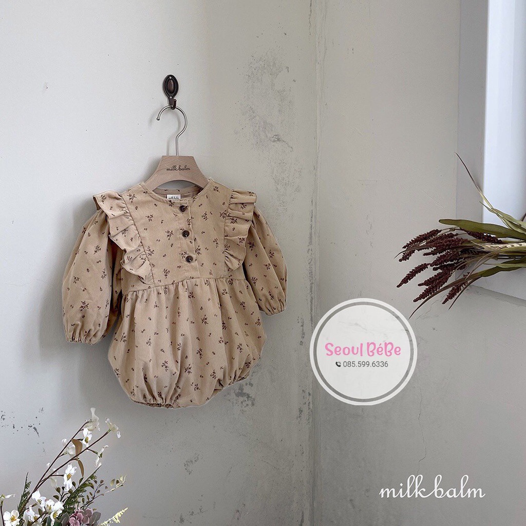 Set suit Milk Frill họa tiết hoa nhí nhấn bèo Milkbalm made in Korea