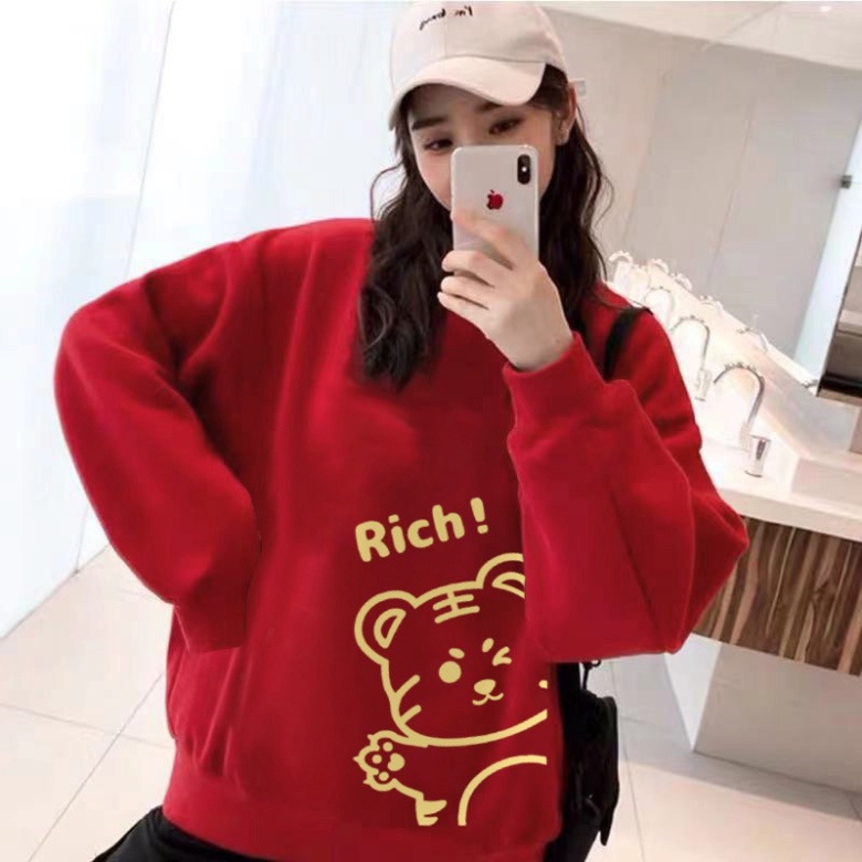 Áo sweater nỉ nam nữ ,Tiger Lucky , fomr dài tay dáng rộng unisex chất dày dặn hàng đẹp ,Hàng Siêu Hot diện Tết Năm 2022