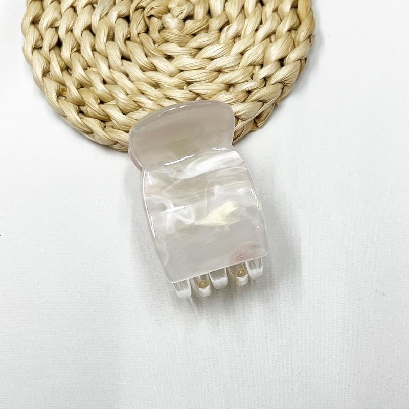 Kẹp tóc càng cua 5 răng hoạ tiết đá hoa văn nhựa 2 lớp