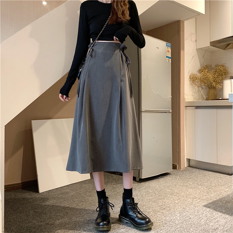 Chân váy chữ A SUXI lưng cao đơn giản phong cách cổ điển