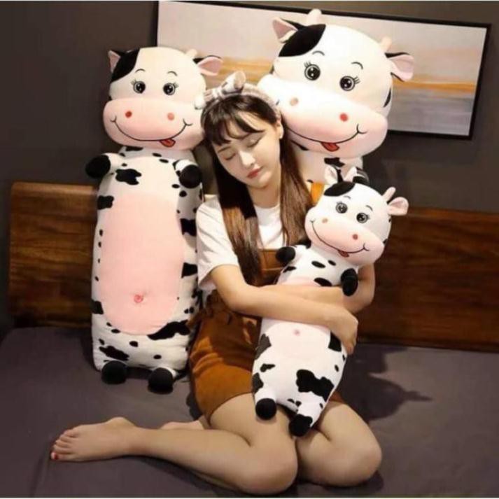 Gối ôm gấu bông bò sữa hàng nhập khẩu_Ruột bông kháng khuẩn,siêu mềm co giãn 4 chiều_Thích hợp làm quà tặng