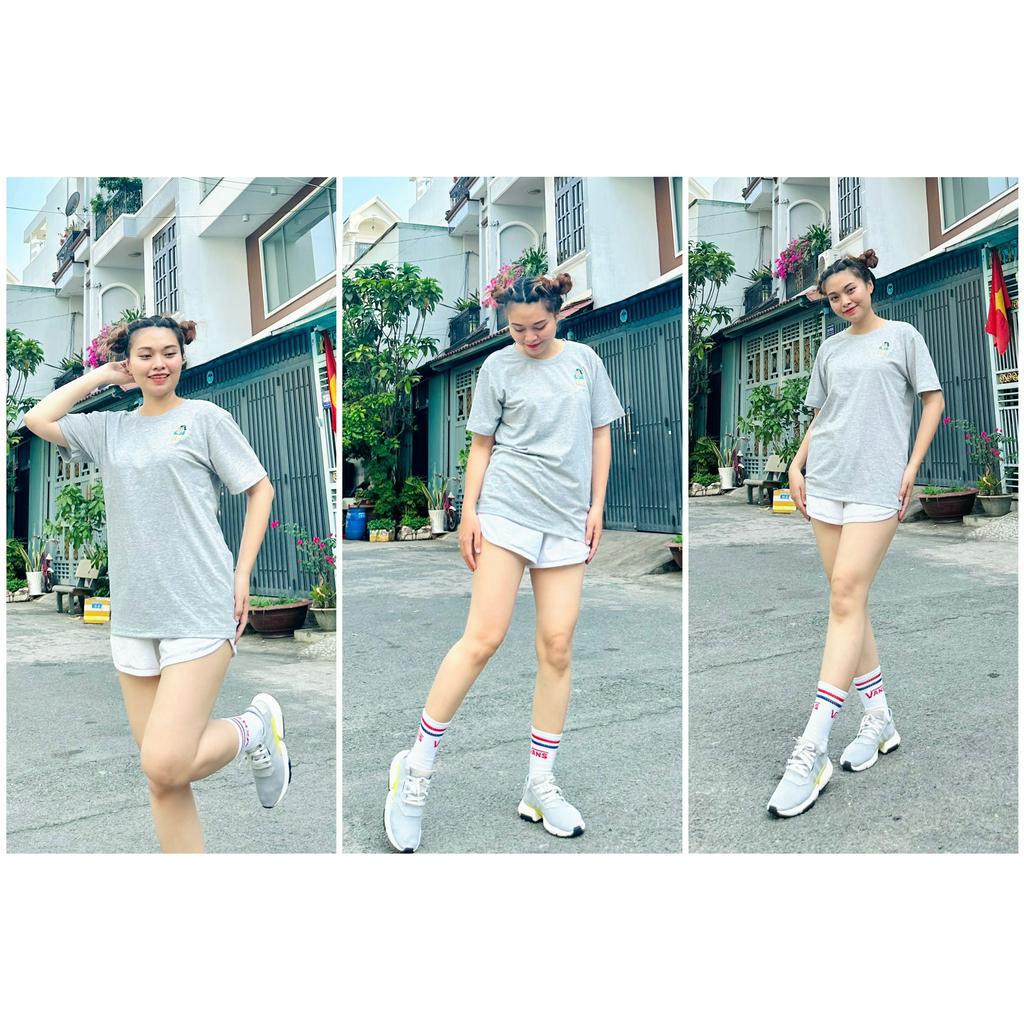 Áo thun cổ tròn Unisex thêu gấu