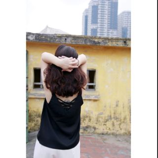 Áo 2 dây camisole đen
