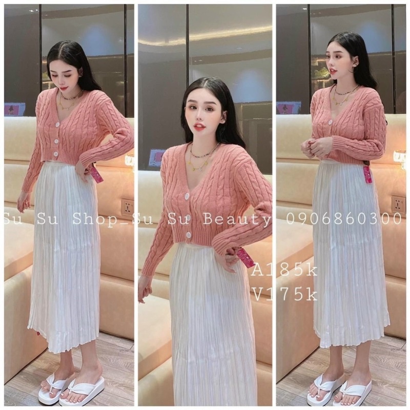 ÁO LEN CDG THỪNG 3 KHUY CHO NỮ