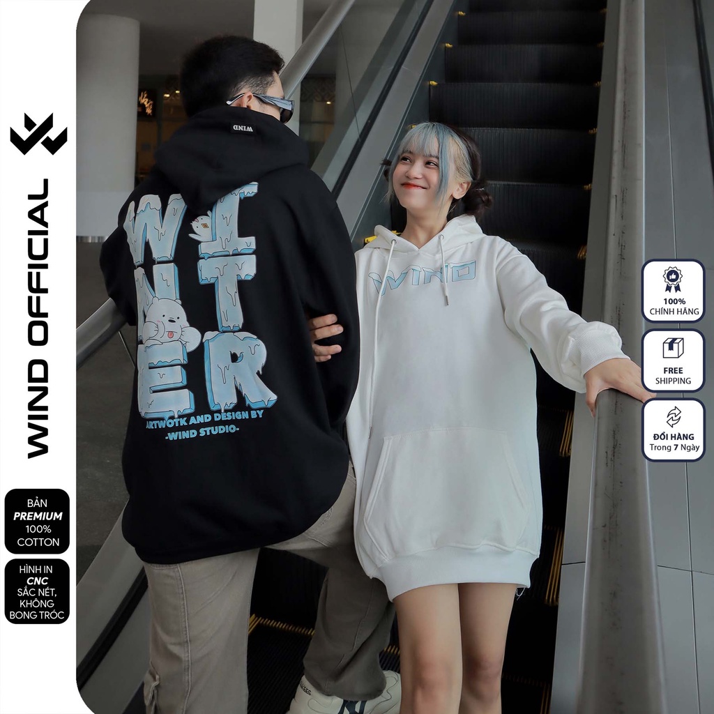 Áo hoodie unisex form rộng WIND WINTER bản Premium nỉ ngoại thời trang nam nữ oversize