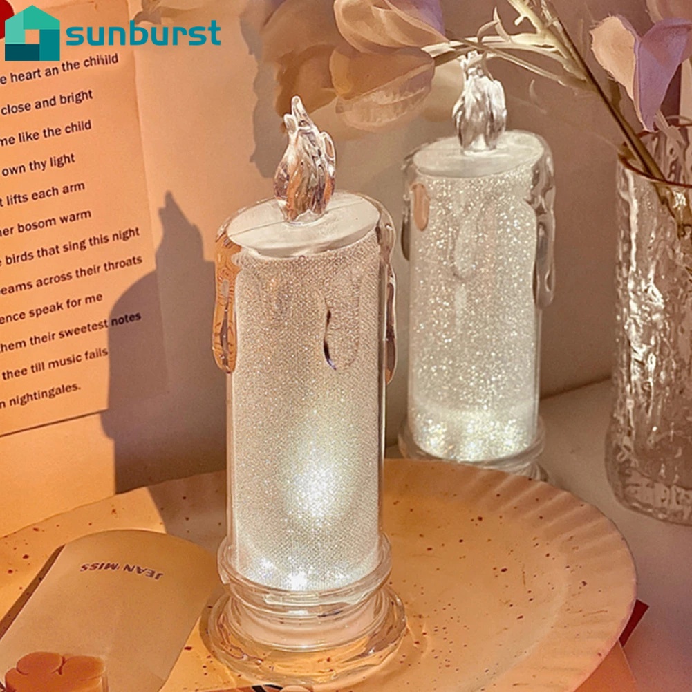 Đèn LED Hình Nến Chất Liệu Acrylic Dùng Trang Trí Tiệc Cưới